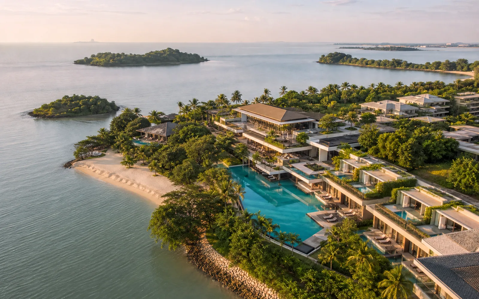 Ilustrasi foto drone resort waterfront Batam